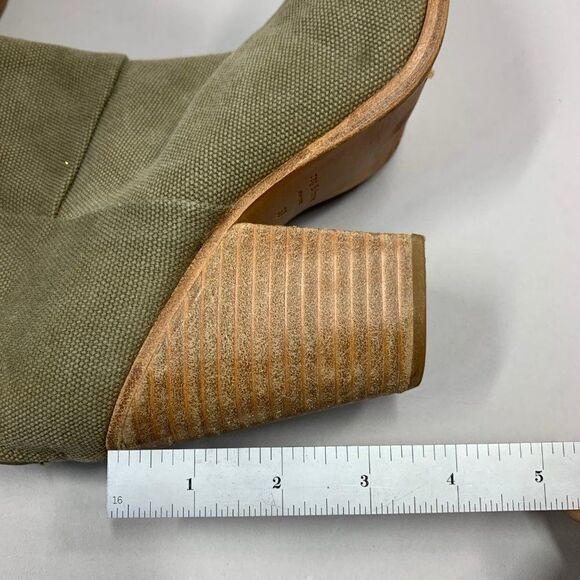 Rag & Bone Newbury Ankle Boots Women's Size 9 Olive Green Canvas Heeled Booties - Picture 10 of 13